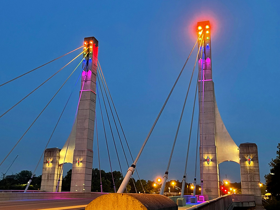 Lane Ave Bridge in Pride colors